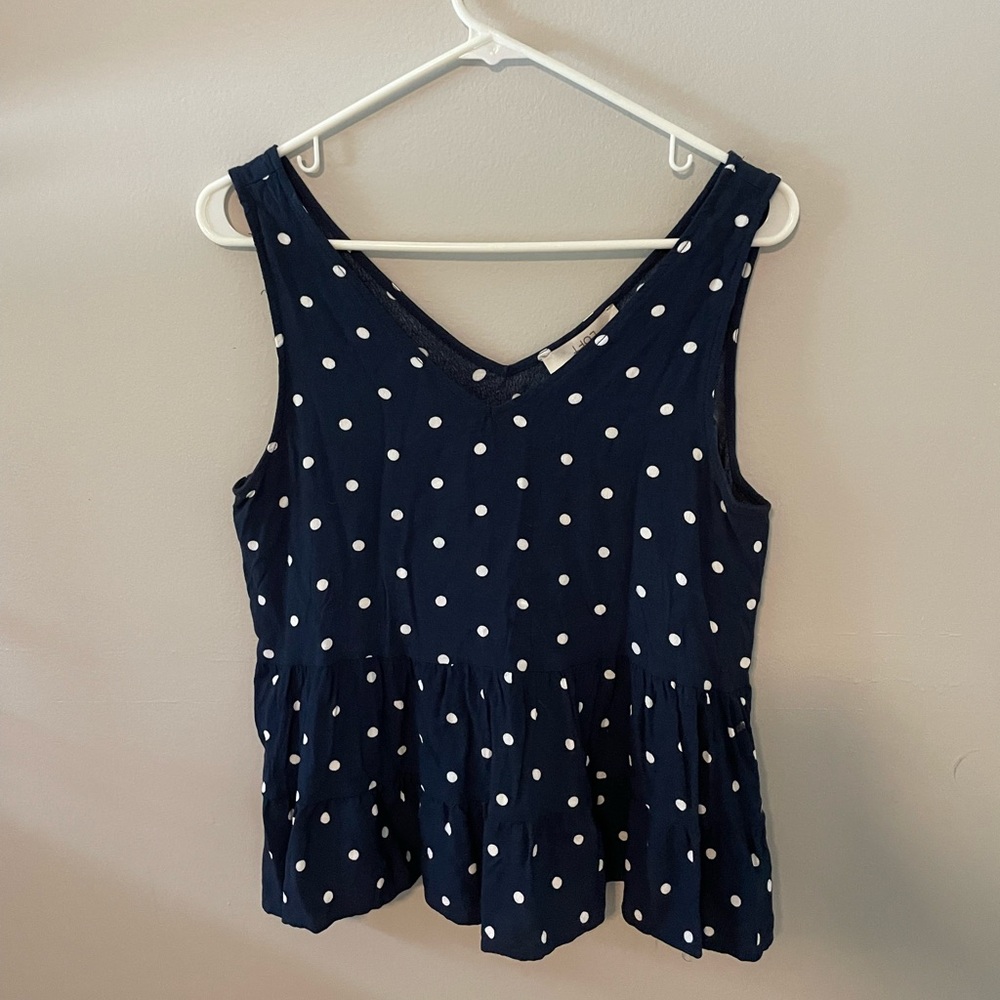 Loft Polka Dot Flowy Top Size M